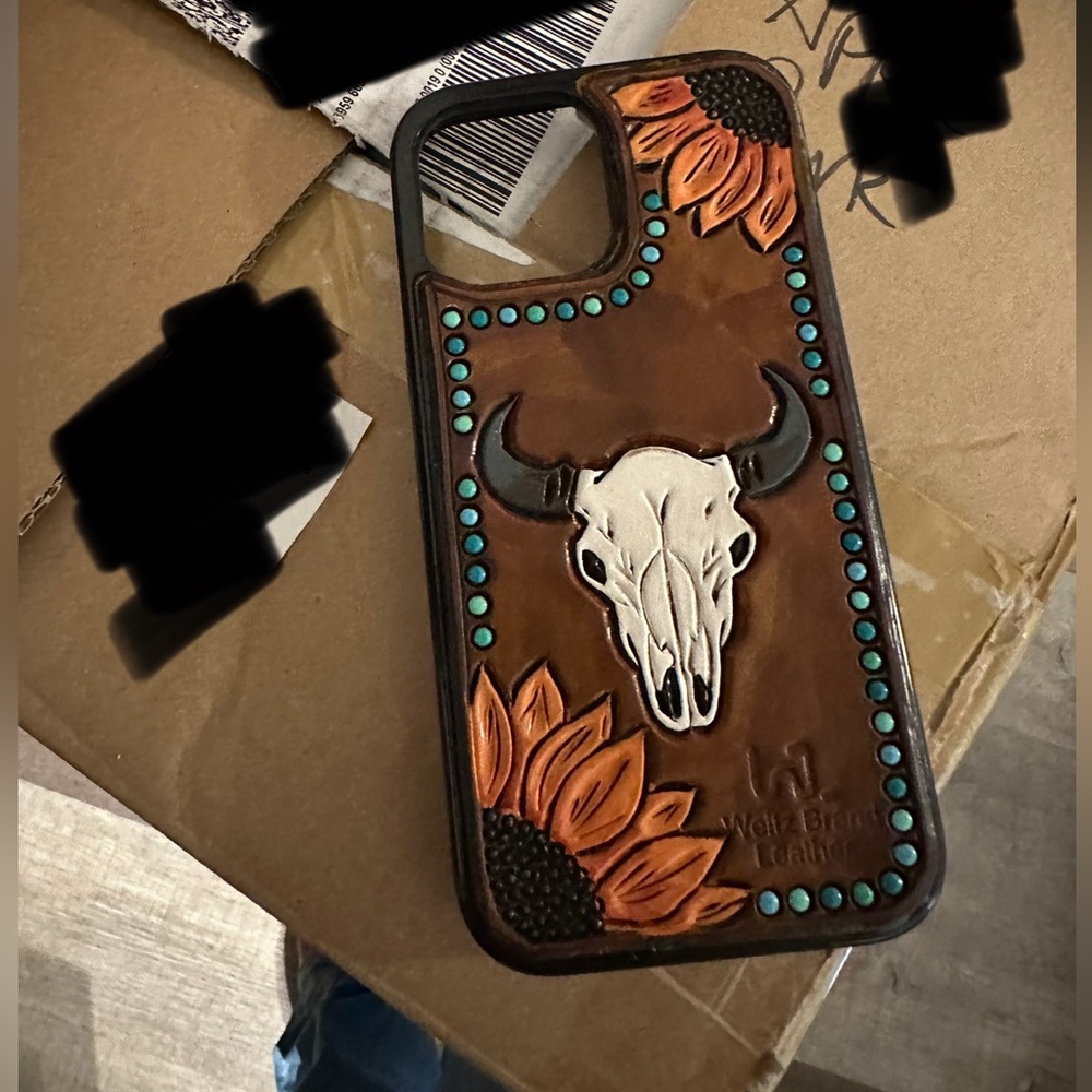 Tooled leather iPhone 13 Pro Max case